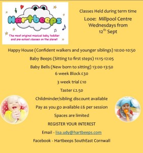 Starts 12th Sept at the Millpool Centre, looe